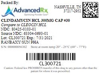 Clindamycin HCl 300mg Cap Qty 30 Ndc 80425 0103